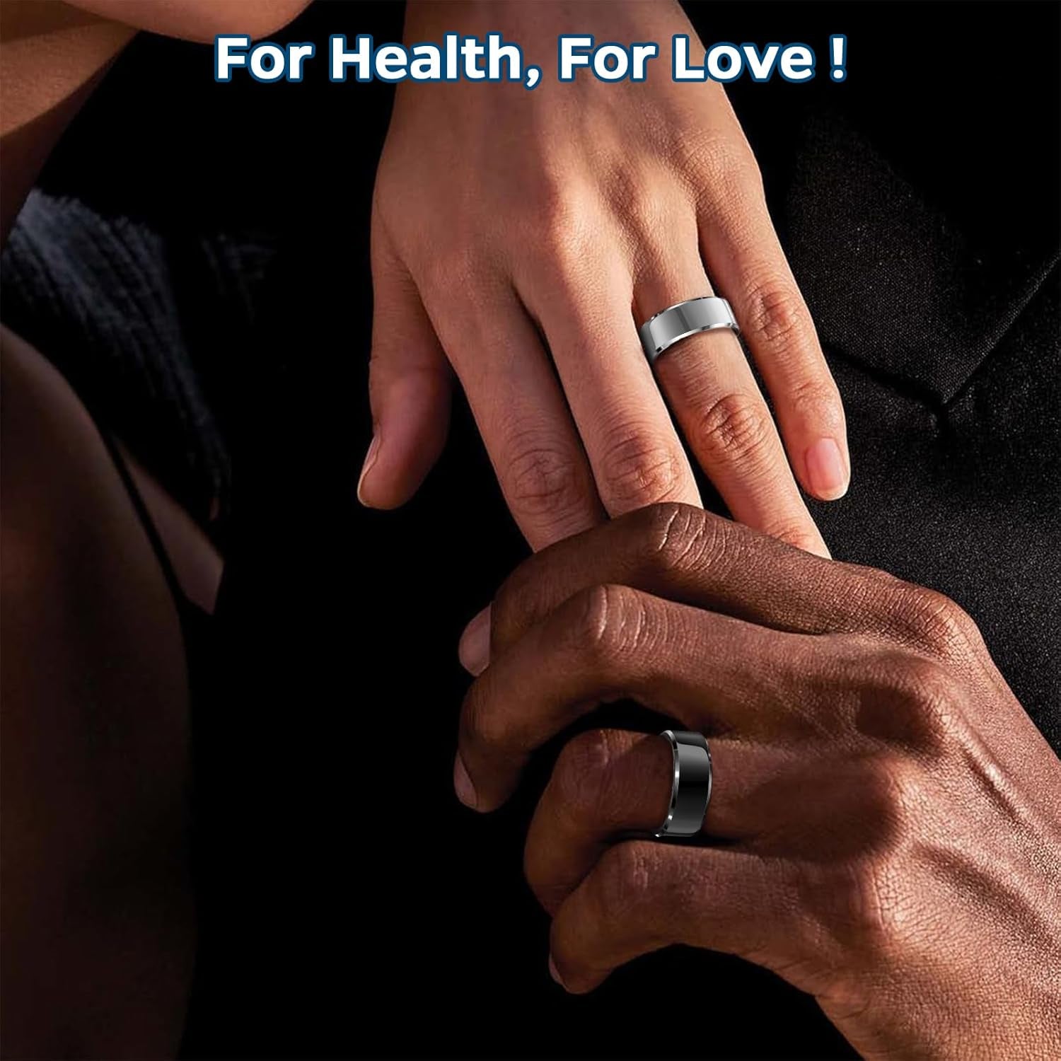 Smart Health Tracking Ring with Sleep Monitoring, Heart Rate Monitoring, and Activity Tracking Features, Waterproof Design, Gesture Control, 7-Day Battery Life, Compatible with iOS and Android (Silver, Size #8)