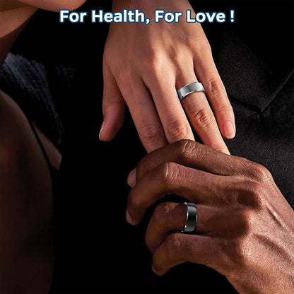 Smart Health Tracking Ring with Sleep Monitoring, Heart Rate Monitoring, and Activity Tracking Features, Waterproof Design, Gesture Control, 7-Day Battery Life, Compatible with iOS and Android (Silver, Size #8)
